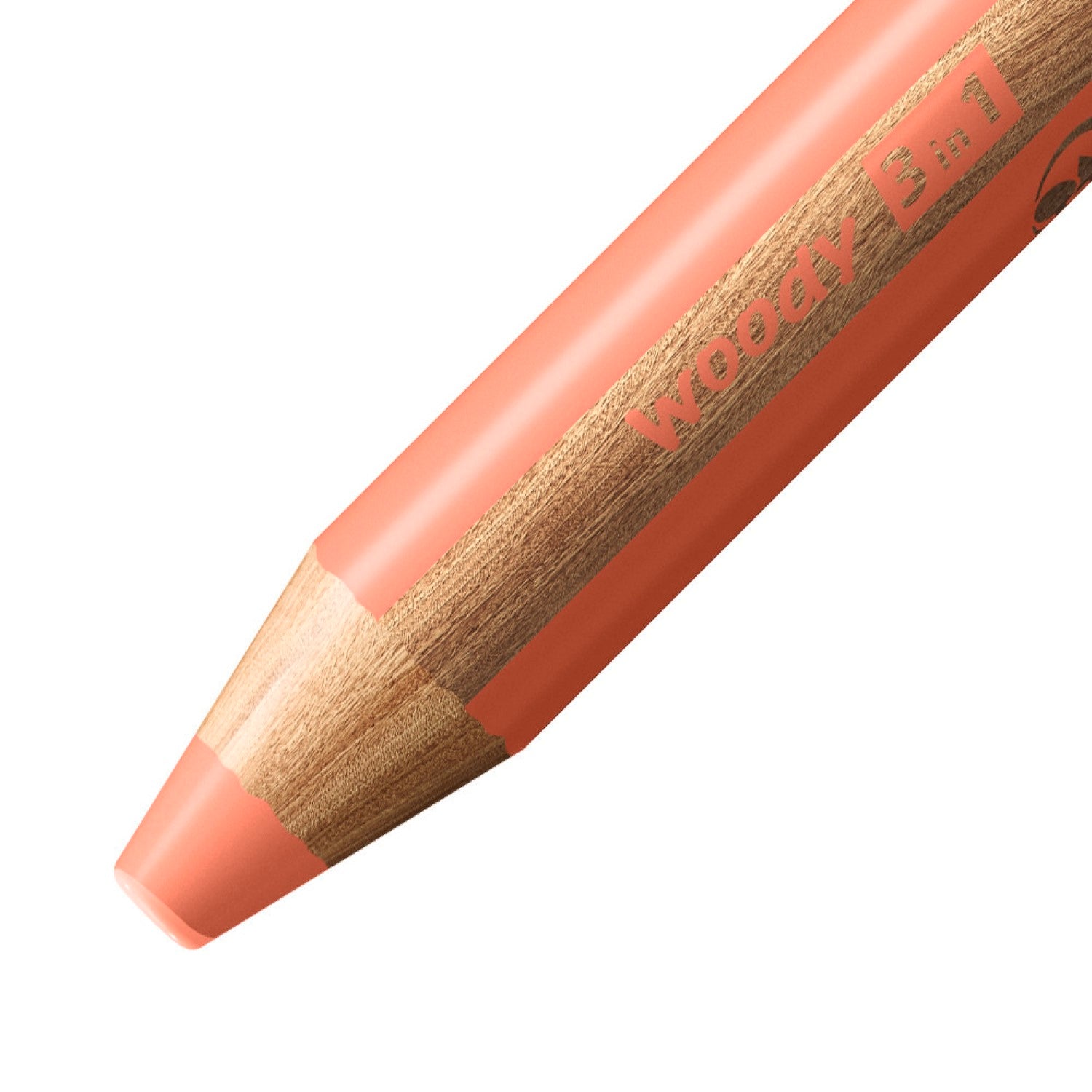 STABILO Woody Lot de crayons de couleur 3-en-1 - 6 couleurs pastel (Aquarelle et crayon de cire) avec taille-crayon