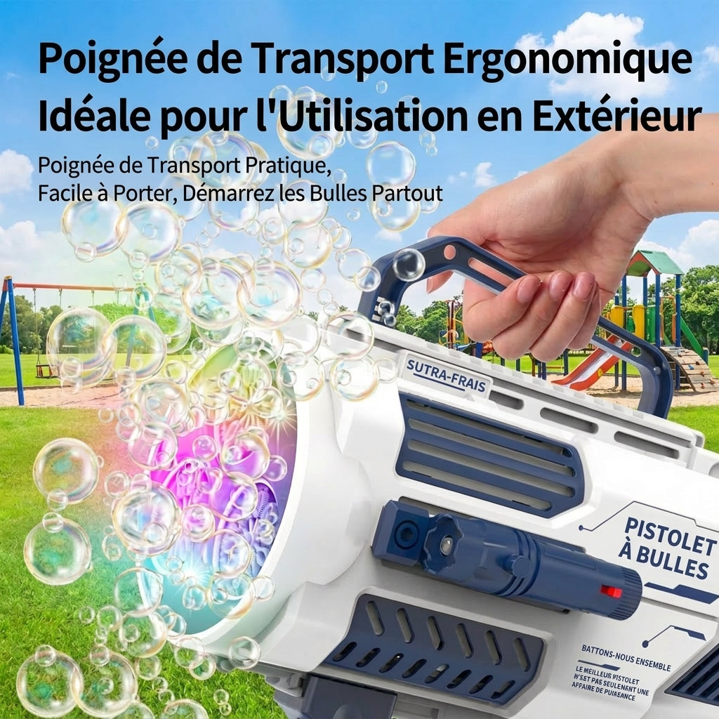 Tokky Bubble Makers - Lanceur de fusée magique - pistolet à bulles - bleu, grand