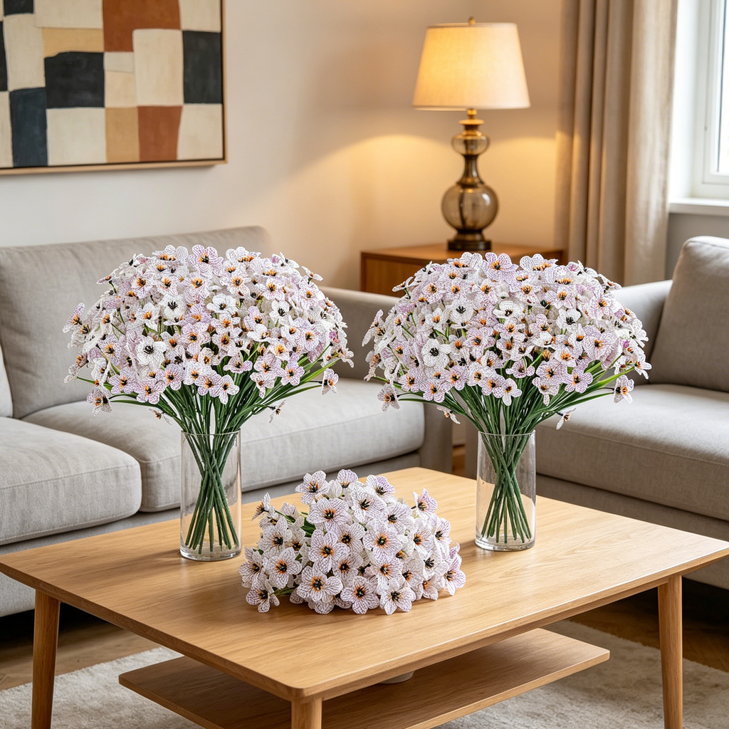 Yuejia Lot de 4 fleurs artificielles 13 po/33 cm pour extérieur, fleurs factices en plastique résistantes à la décoloration, plantes artificielles pour décoration