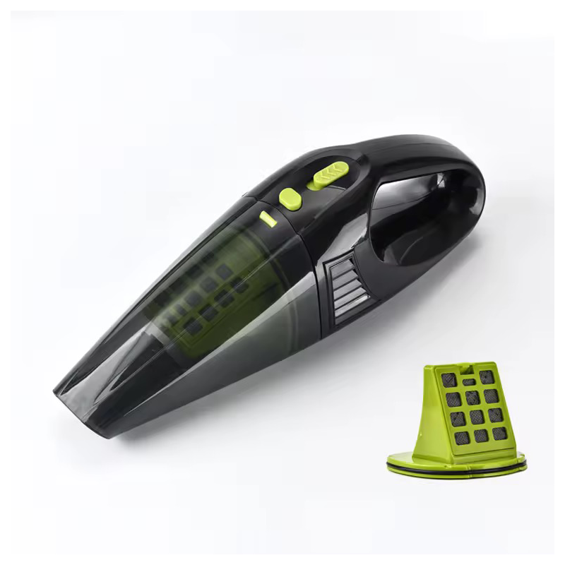 ATSHARK A-016 Aspirateur à main portable pour voiture, sans fil, 2 x 1800 mAh, Matériau ABS, Lot de 1, Noir