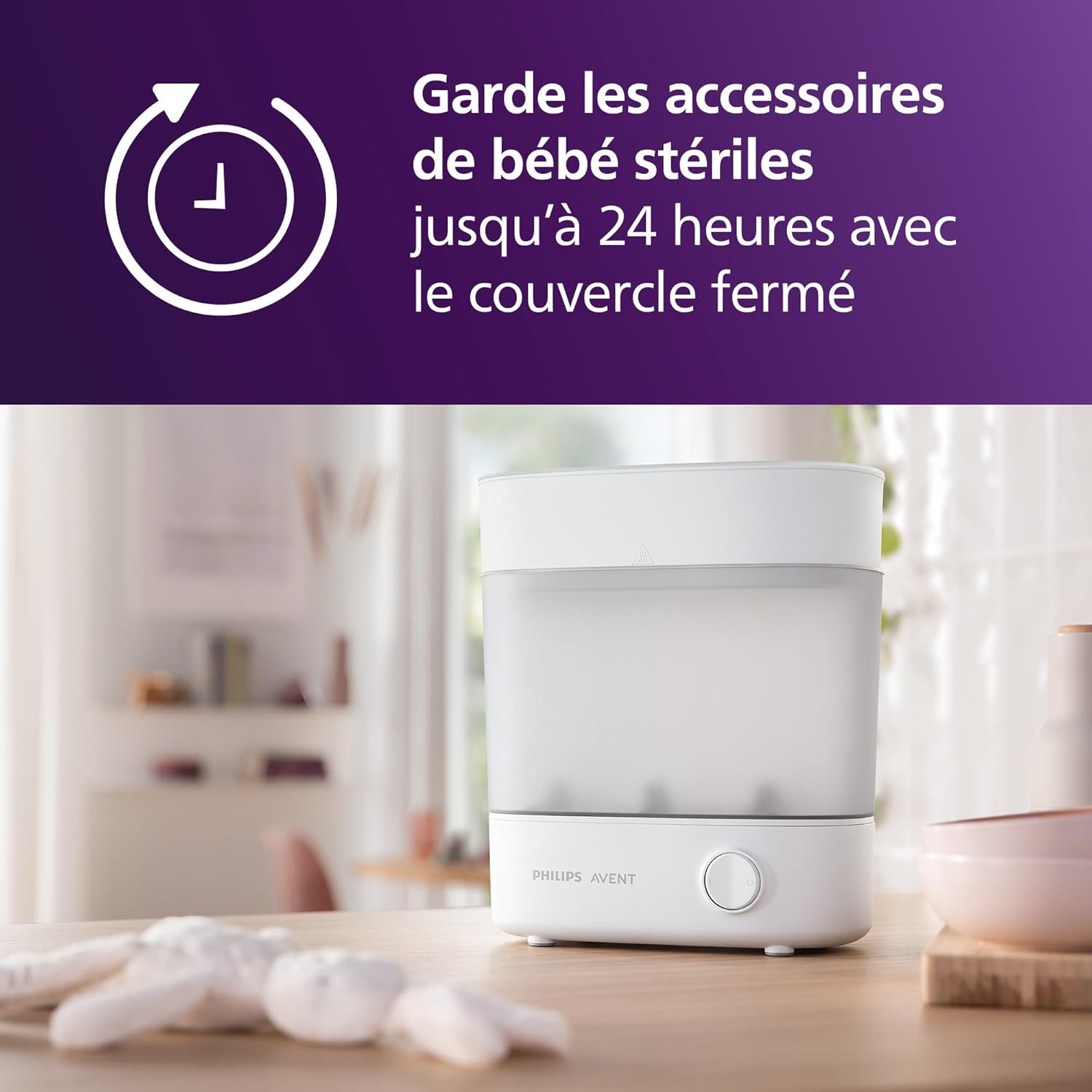 Philips Avent SCF291/00 - Stérilisateur Électrique à Vapeur 3-en-1 pour Biberons et Accessoires - Blanc