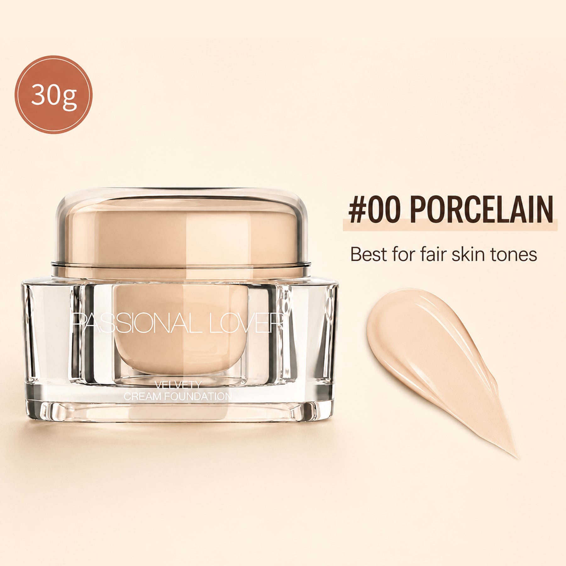 Passional Lover Fond de Teint Crème Invisible 00 Porcelaine 30 g