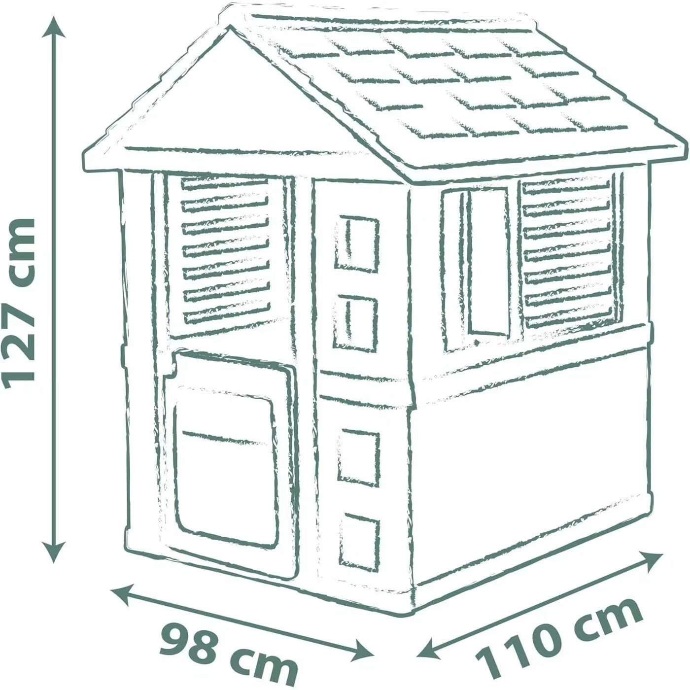 Smoby Life - Jolie Maison - Design Moderne - Portillon, Fenêtres avec Persiennes - Matière Recyclée - A Partir de 2 Ans - Fabrication Française