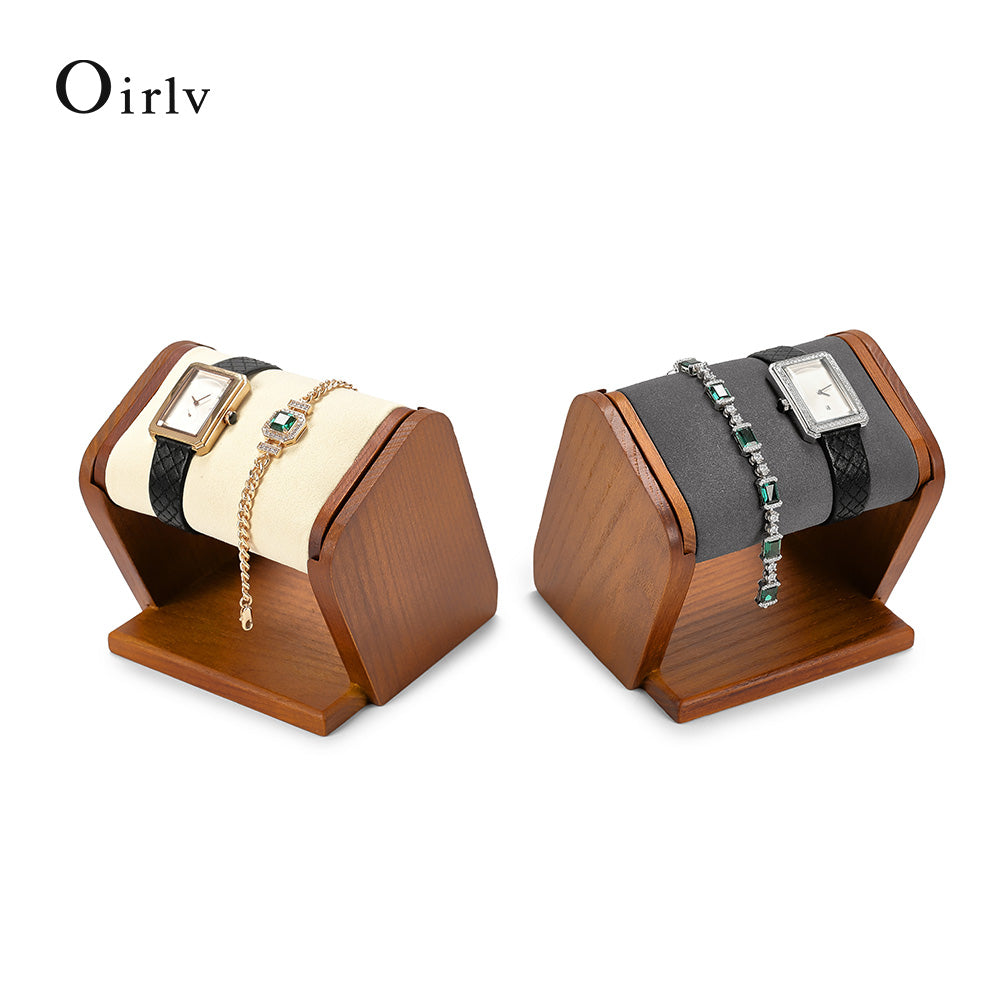 Oirlv Supporteur de montre en bois, présentoir et organisateur de rangement pour bijoux et montres, pour vitrine