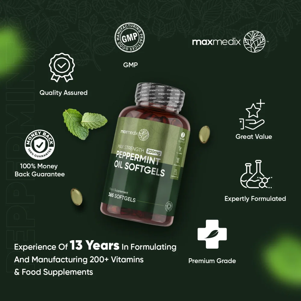 WeightWorld Huile de menthe poivrée 200 mg 365 gélules molles