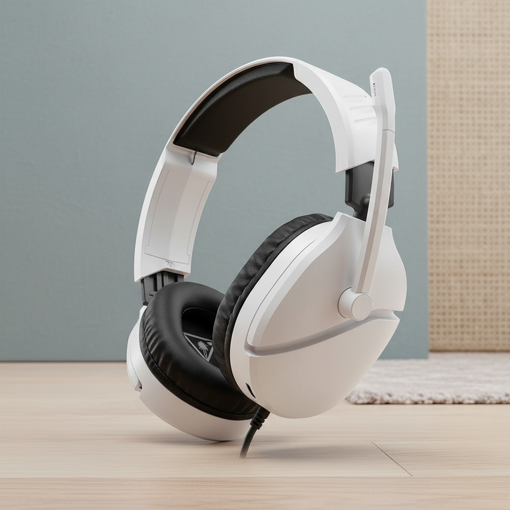 TURTLE BEACH Recon 70 Playstation Casque Gaming Filaire (Prise 3.5mm) - Micro Muet par Basculement - PC, PS5, Switch 2 & Xbox Series X|S - Blanc