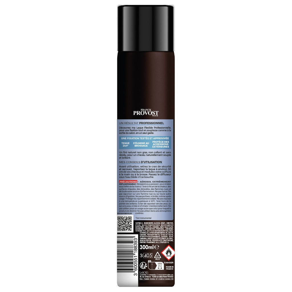 Franck Provost Laque Flexible Professionnelle Fixation Normale Tenue 24H 300ml