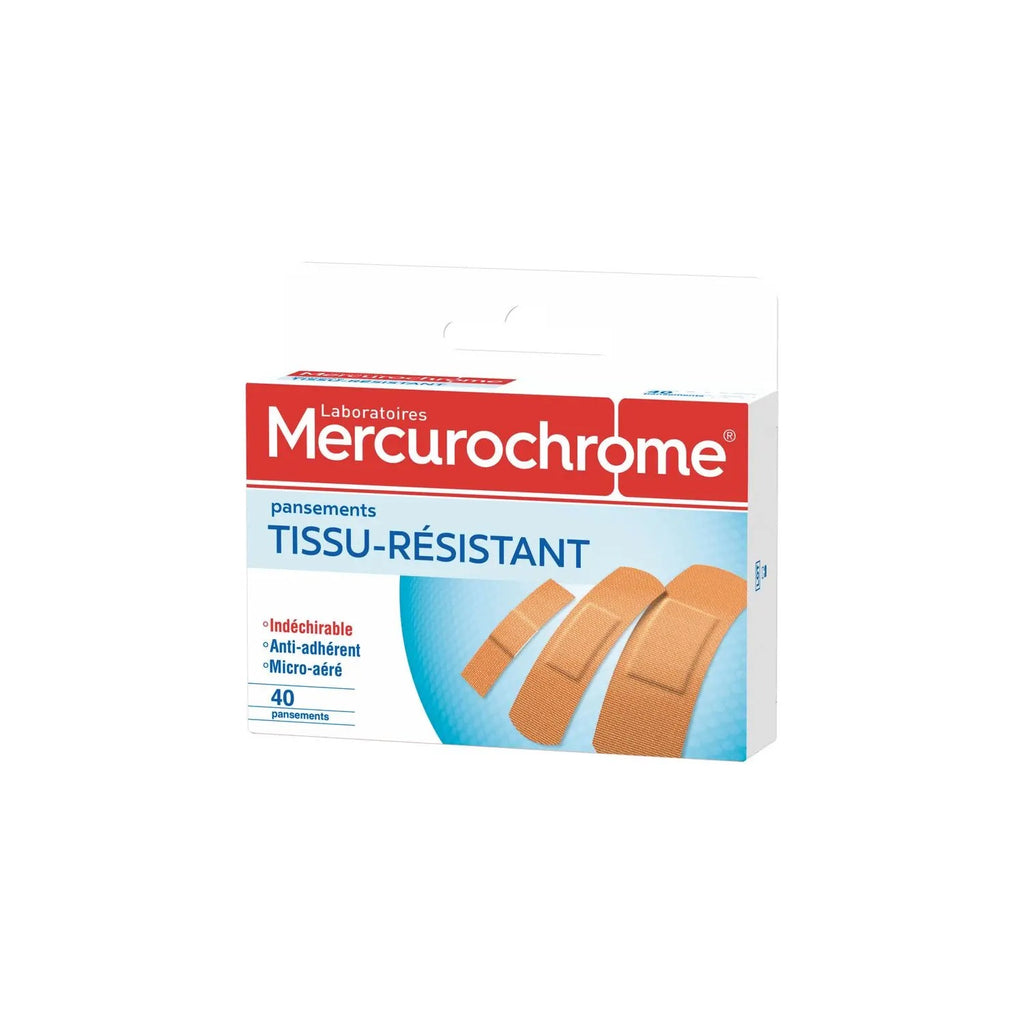 MERCUROCHROME Pansements tissu-résistants multi-taille 40 pansements