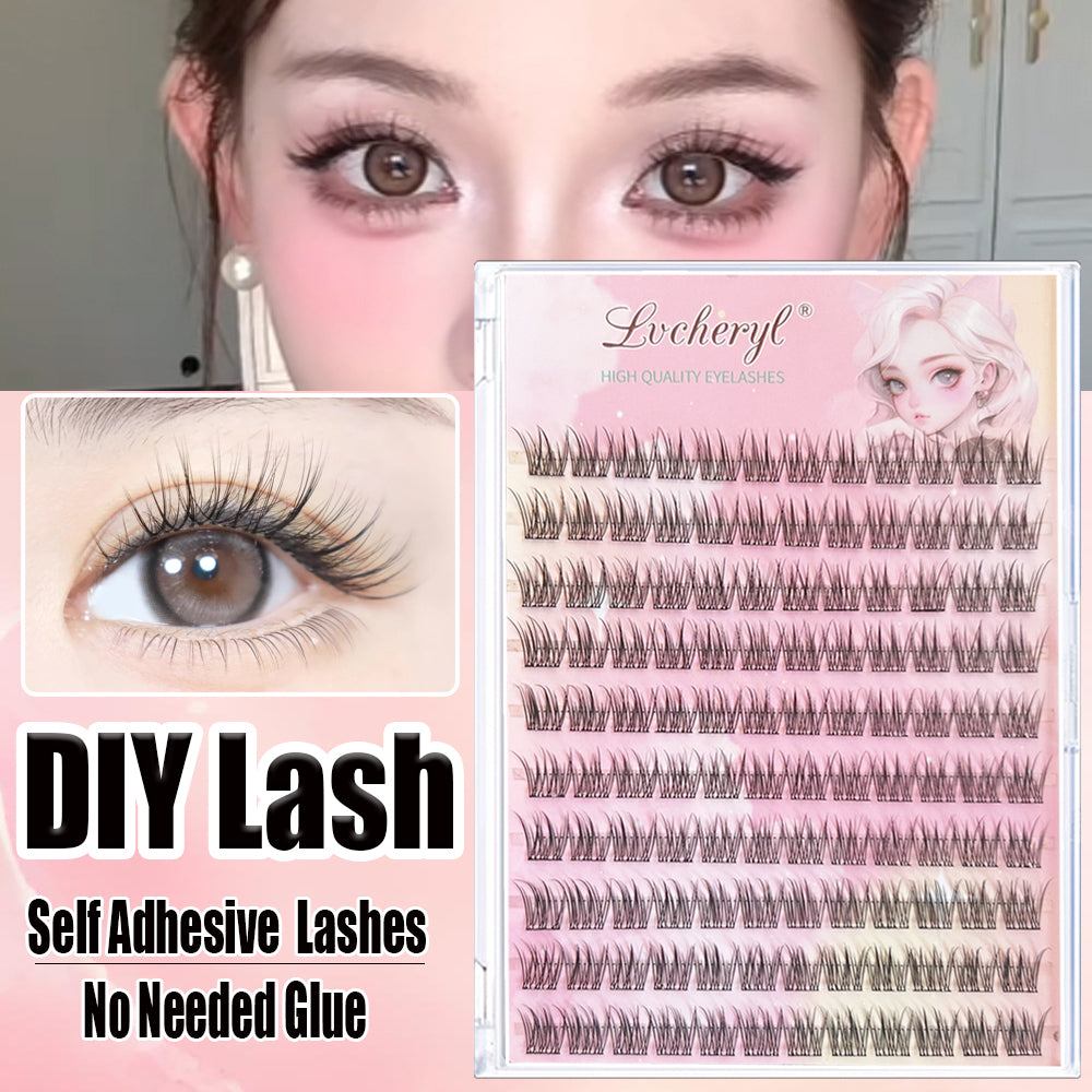 Lvcheryl Coffret Combo Premium pour Faux Cils - 10 Rangées de Faux Cils Auto-Adhésifs DP02