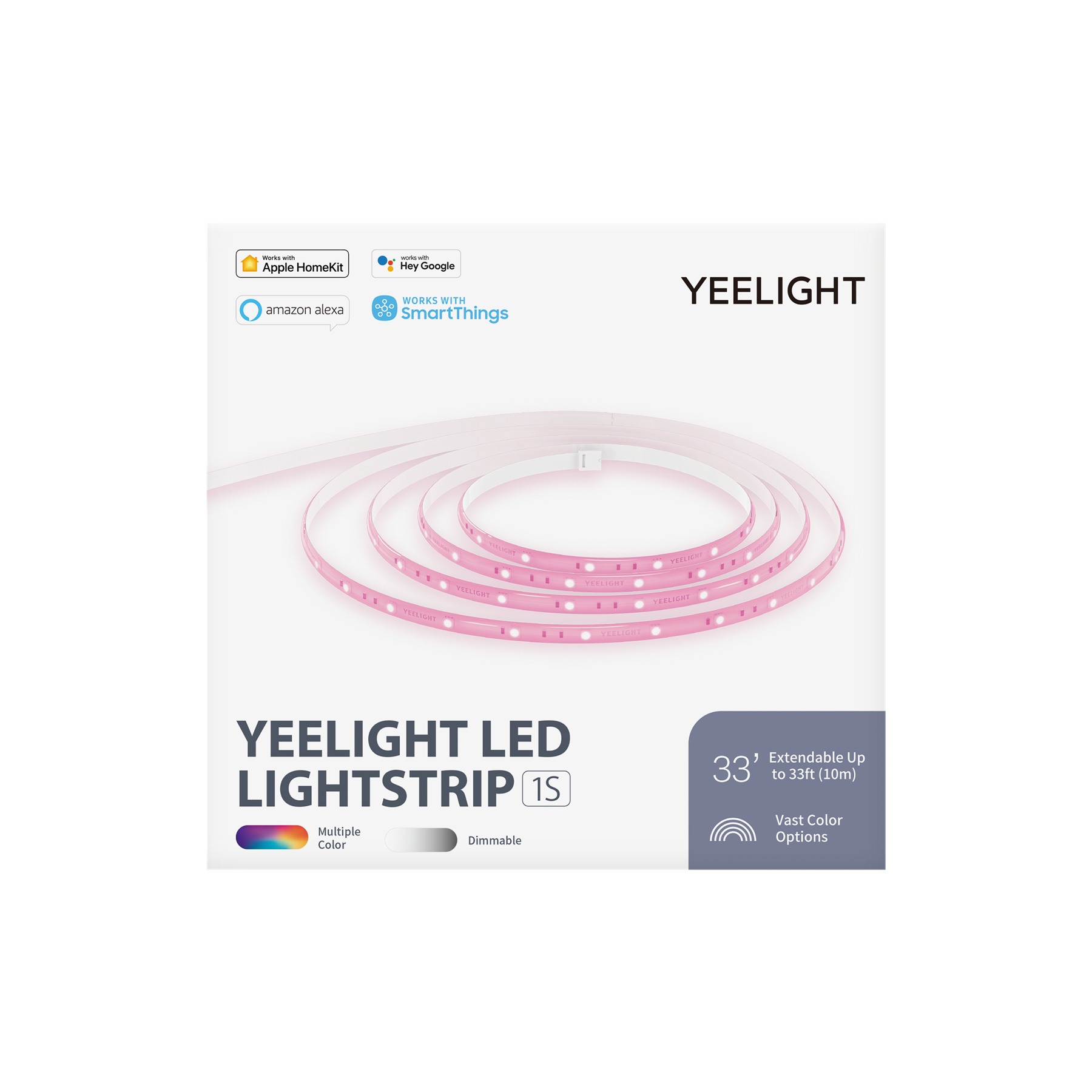 Yeelight Bande lumineuse LED 1S ABS + PC couleur, luminosité et température réglables commande maison connectée 32,8 pi YLDD05YL, Promotion du Nouvel An, Meilleures idées cadeaux
