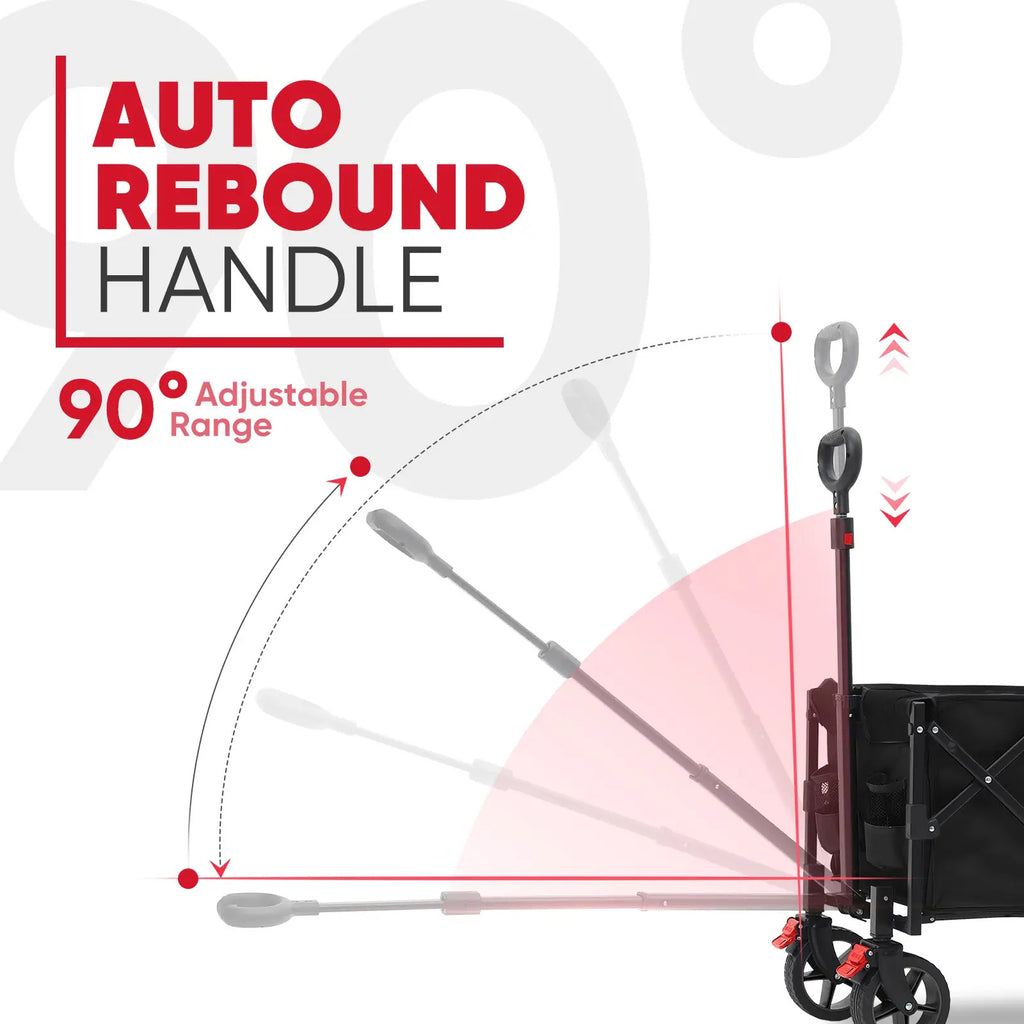 SUNULA Chariot pliable Capacité 130 L Charge maximale 150 kg, Hayon extensible, Roues tout-terrain avec freins, Idéal shopping, jardinage, sport, camping, activités extérieures