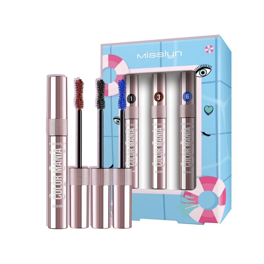 MISSLYN Color Mania Coffret de mascara n°2 - 1 noir, 3 bordeaux et 6 bleu océan
