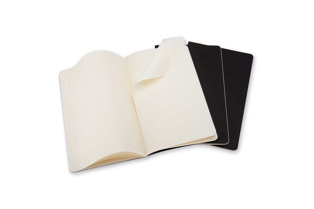 MOLESKINE Lot de 3 cahiers grand format, pages vierges