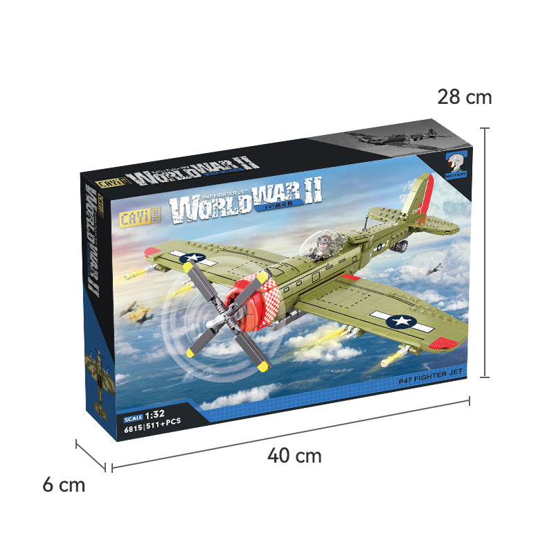 CAYI P47 Jet de Chasse 511 Pièces Ensemble de Blocs de Construction pour Bricoleurs
