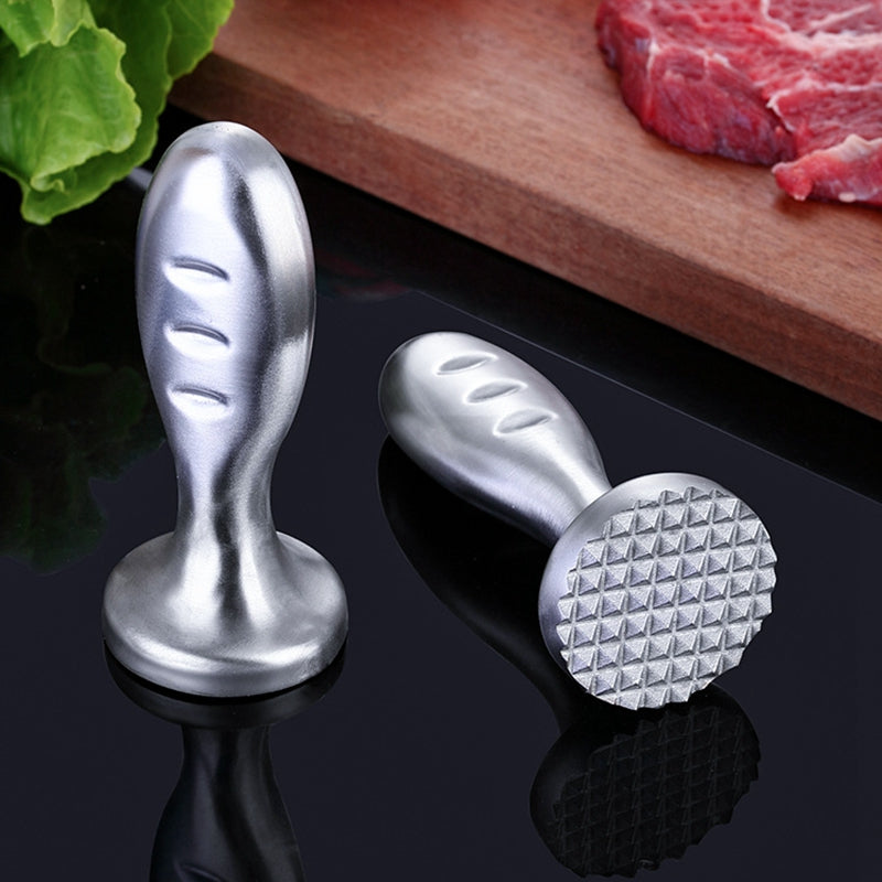 Maxcook Marteau attendrisseur à viande en acier inoxydable 304 avec poignée ergonomique antidérapante Outil de cuisine pour attendrir steaks et côtelettes de porc Maillet alimentaire multifonction pour cuisine maison Argent MCPJ9461