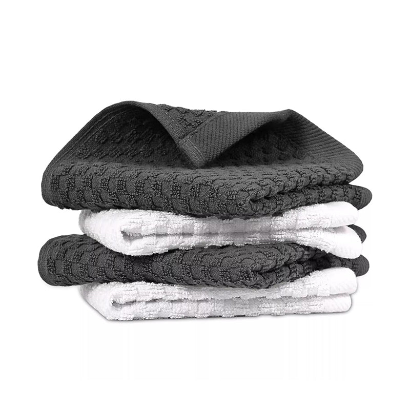 JORDAN&JUDY Lot de 6 torchons de cuisine gris, doux et durables, très absorbants, 40 x 66 cm