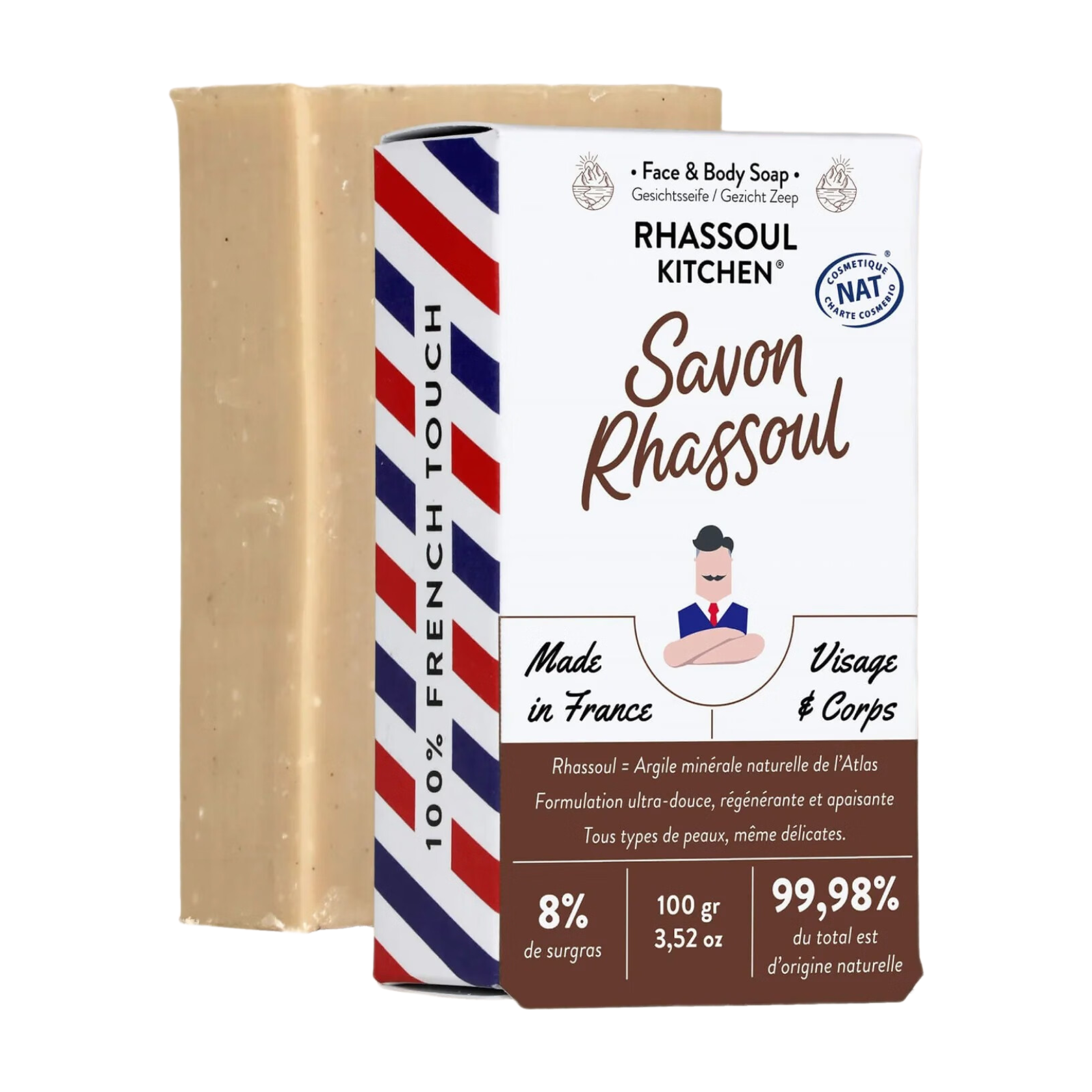 MONSIEUR BARBIER - Savon Surgras Visage Et Corps Rhassoul Kitchen - 100g
