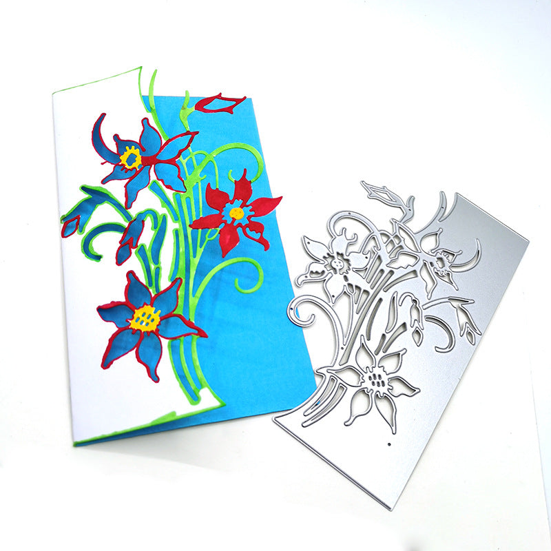 WhereHike Matrices de découpe en métal à motifs, gabarits artistiques en métal, matrices de découpe en forme de rose, adaptées à la création de cartes