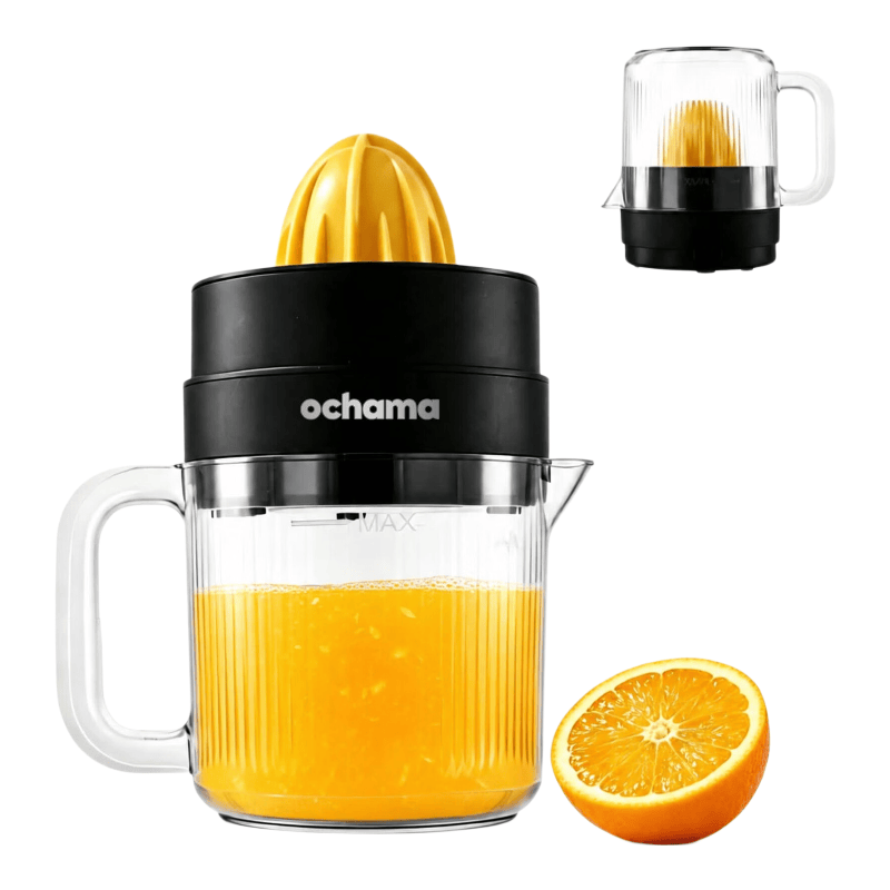 ochama Presse-Agrumes Électrique, Presse-Orange Semi-Automatique, Extracteur de Jus 1,4L Grande Capacité 30W pour la Maison, Oranges Citrons Agrumes