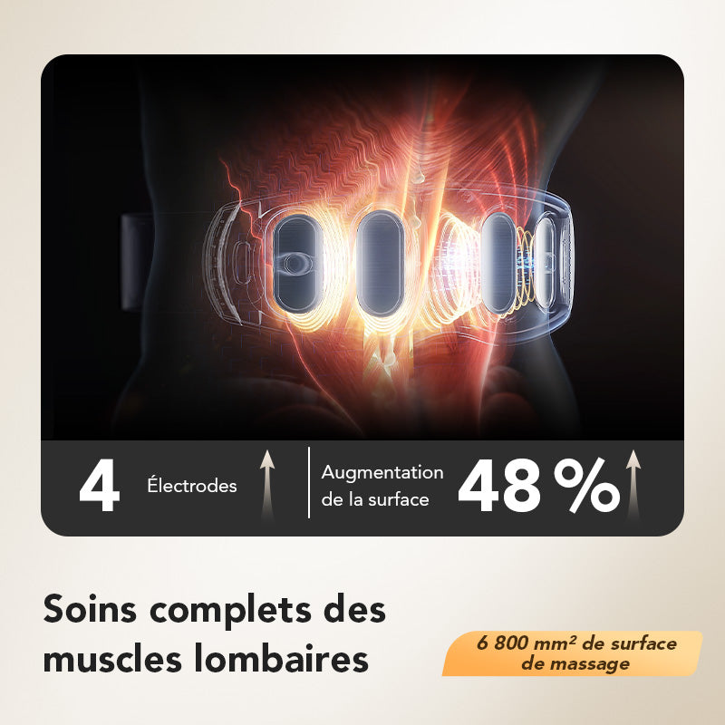 SKG GS500 Appareil de massage pour le bas du dos Soulagement des douleurs lombaires 3.0 Massage profond des tissus avec thermothérapie à lumière rouge Fin et portable Cadeau pour l'être aimé