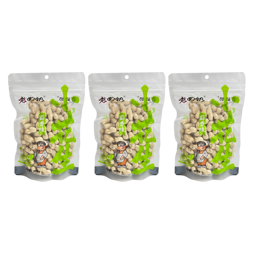 Laonainai Cacahuètes en Coque Saveur Ail 200 g * 3