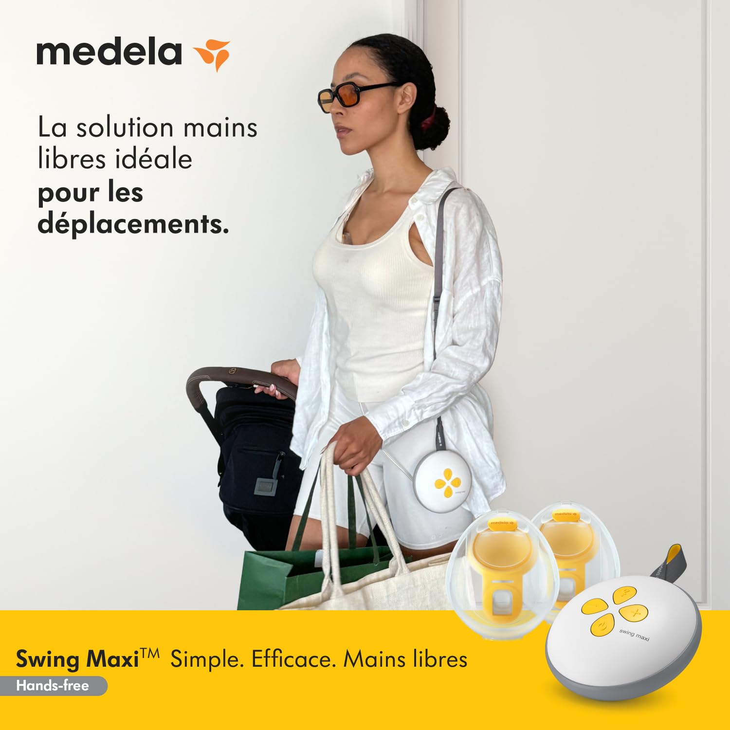 MEDELA Swing Maxi Hands-Free - Tire-lait électrique double, coquilles 21/24 mm