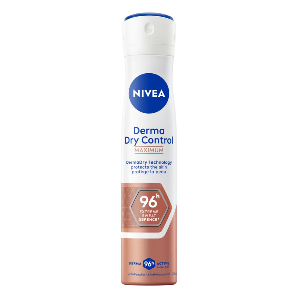 NIVEA Déodorant Femme Aisselles Derma Dry Control 96H Spray 200ml