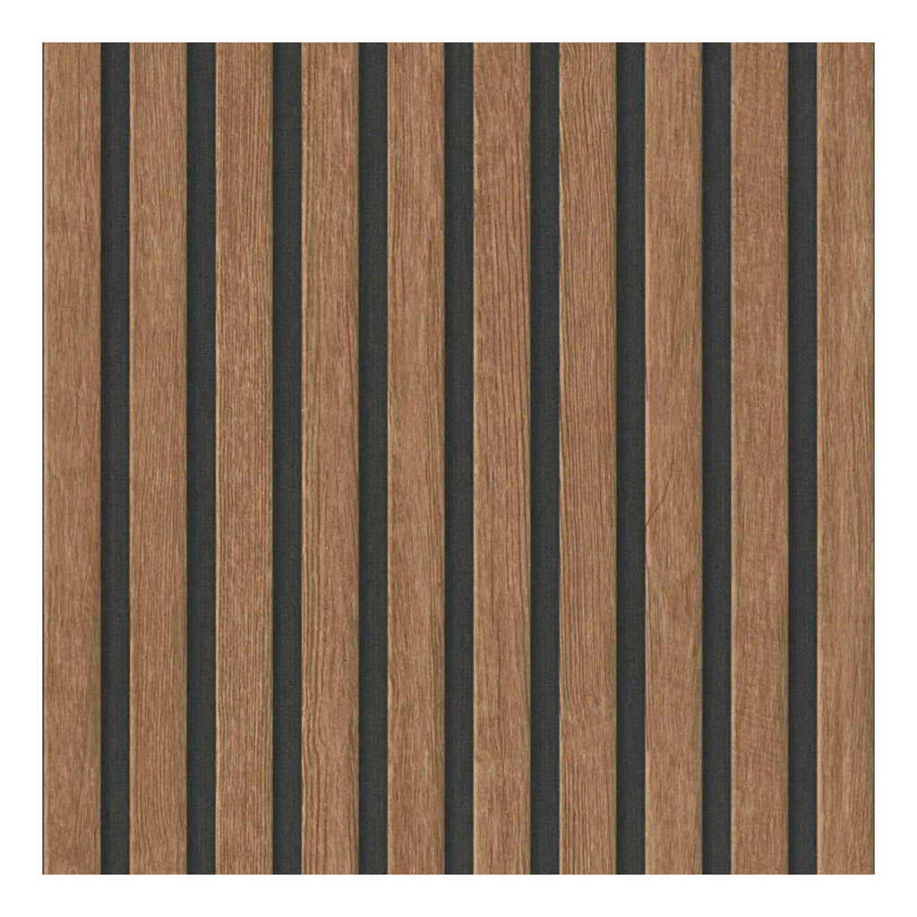 Murgall Rouleau de papier peint adhésif noir et imitation lattes en bois - 60 x 508 cm