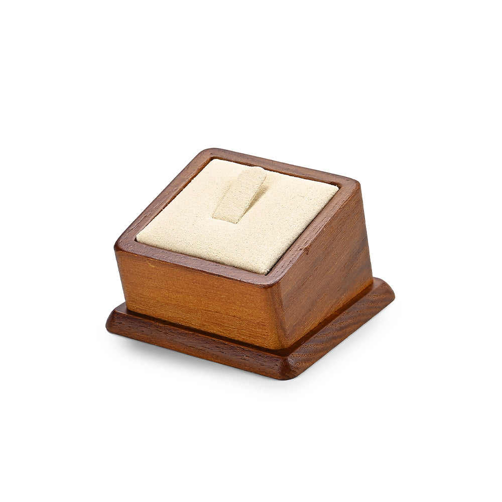Oirlv Porte-bague en bois massif, support d'affichage de bague carré, présentoir de bijoux, support d'affichage pour boucles d'oreilles et bracelets