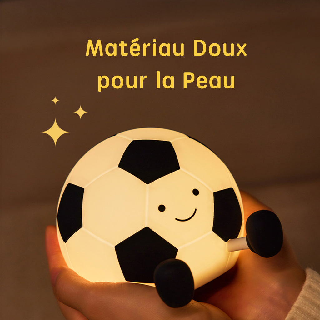 VIVREAL Veilleuse LED ballon de football A032, Rechargeable, Intensité réglable sur 3 niveaux, Charge Type-C, Silicone souple, ABS et PP