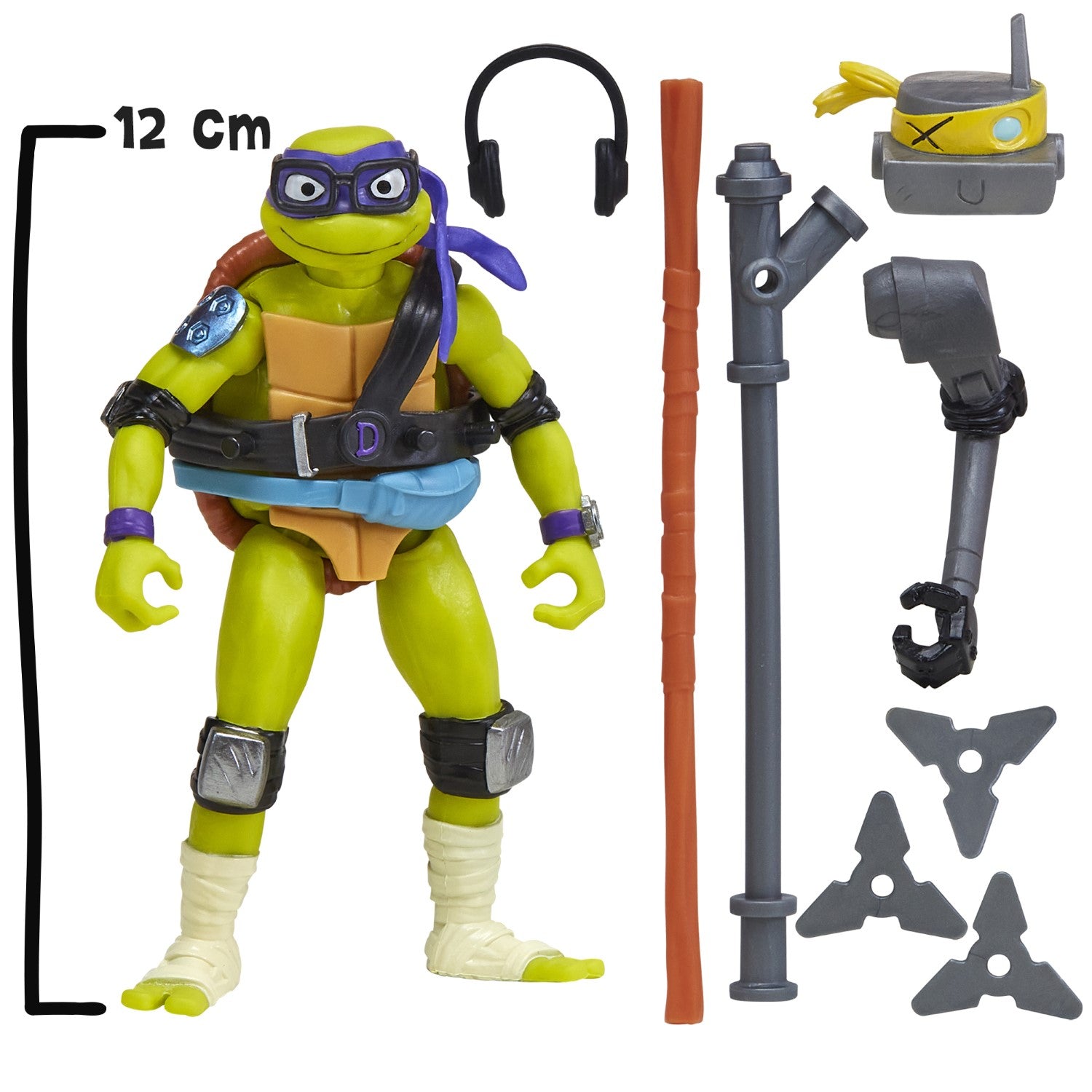 TORTUES NINJA Tortues Ninja, Figurine articulée 12 cm avec accessoires, Mix & Match, Donatello, Pour les enfants à partir de 4 ans, T02018