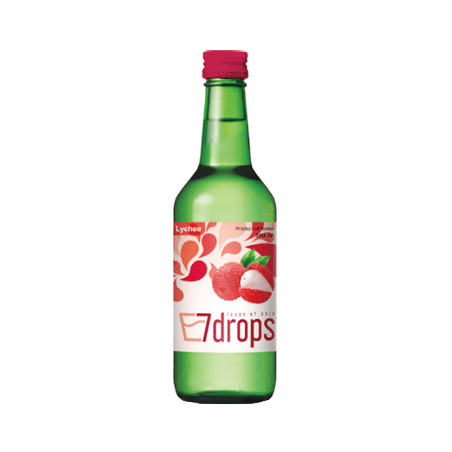 7DROPS Soju au litchi 12 % d'alcool - 360 ml