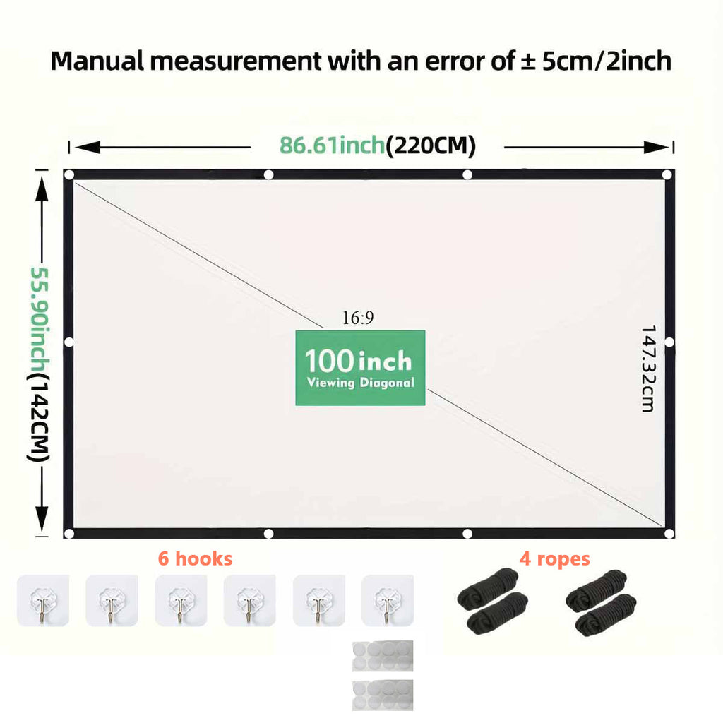 Pack de divertissement pour grand écran - Projecteur portable XGODY Gimbal A6 Pro avec écran de projection de 100 pouces en cadeau