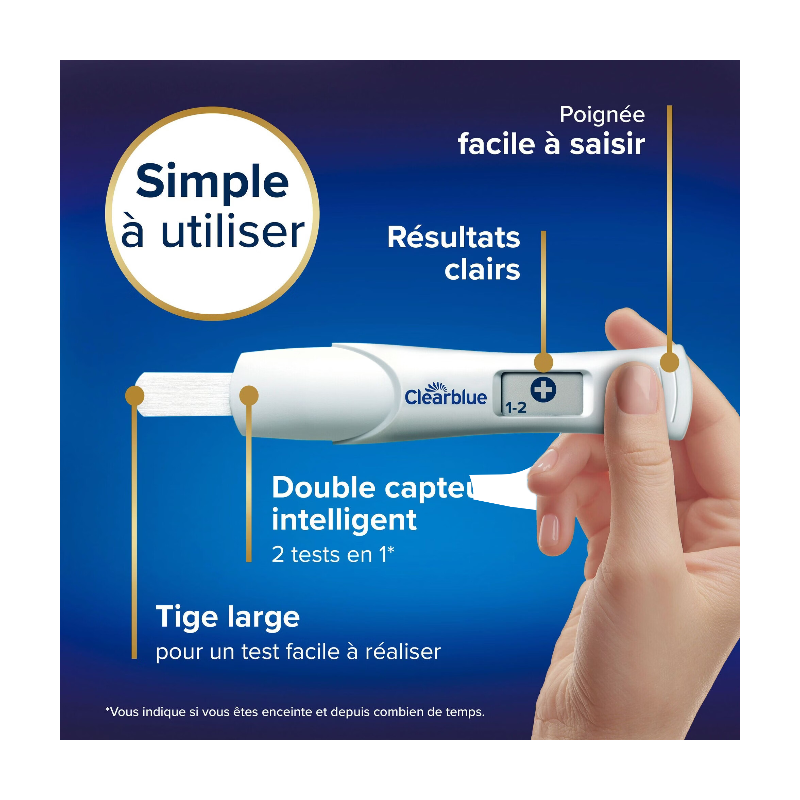 CLEARBLUE - Test de Grossesse avec Estimation de l'âge - 2 Unités