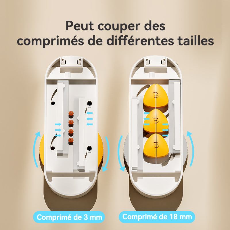 JORDAN&JUDY Coupe-pilules portable, séparateur de comprimés, outil de division de pilules, coupe en quart, coupe en deux, 1 pièce, Orange