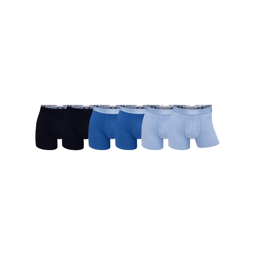 CR7 Lot de 6 Boxers Noir/Bleu/Bleu Clair