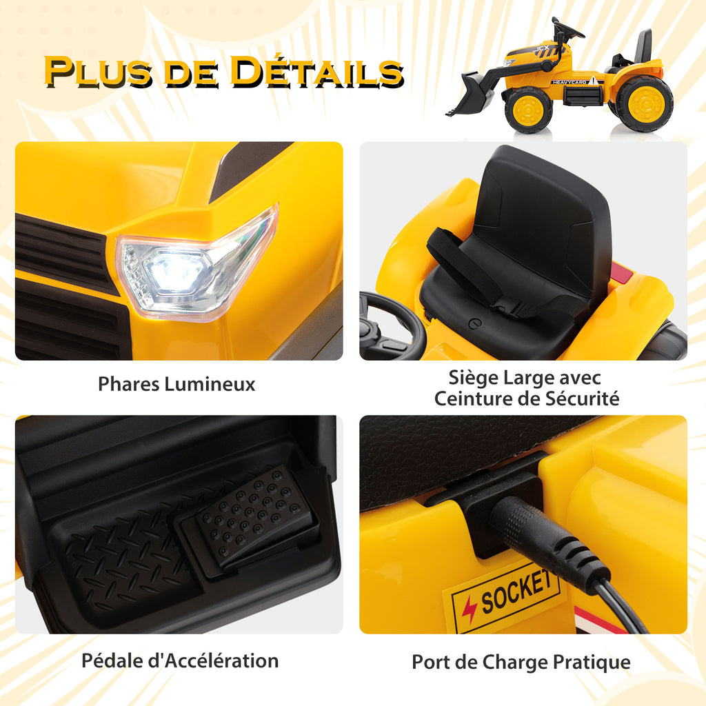 Costway Jouet pelleteuse mobile pour enfants avec godet réglable, 3-8 ans, Jaune