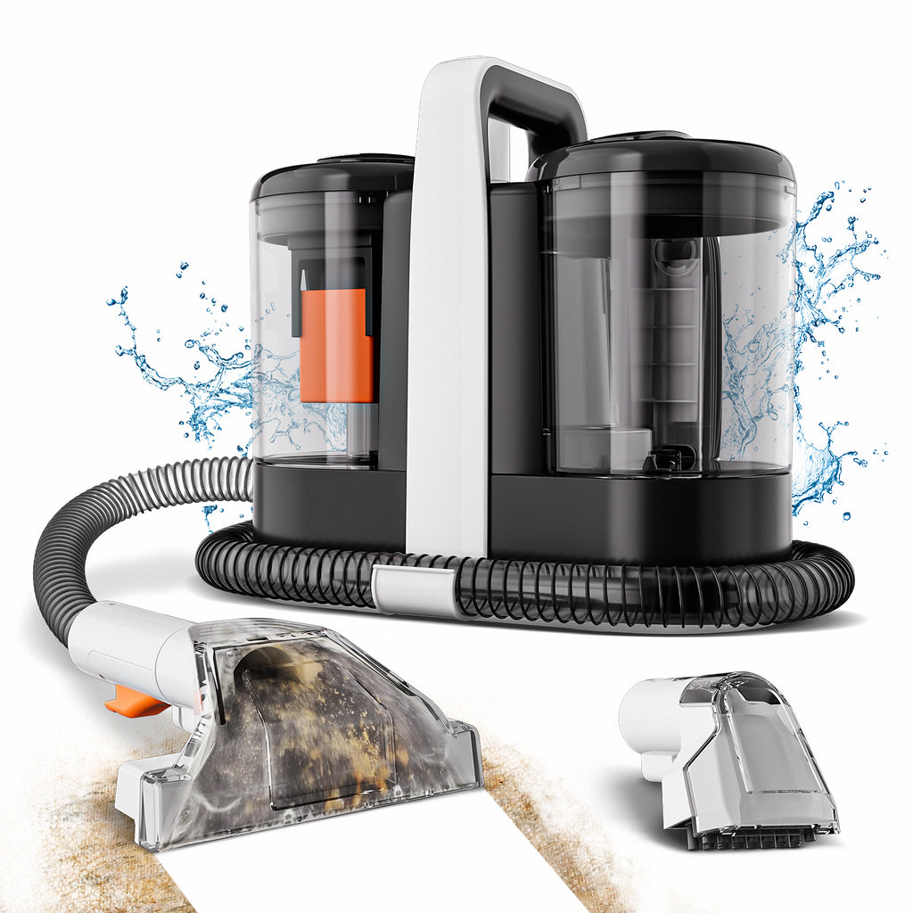 Omeser W07 Nettoyeur de Tapis à Main, 600 W, 15 kPa Machine de Nettoyage Câblée pour Taches sur Tissus, Canapé, Animaux et Voiture