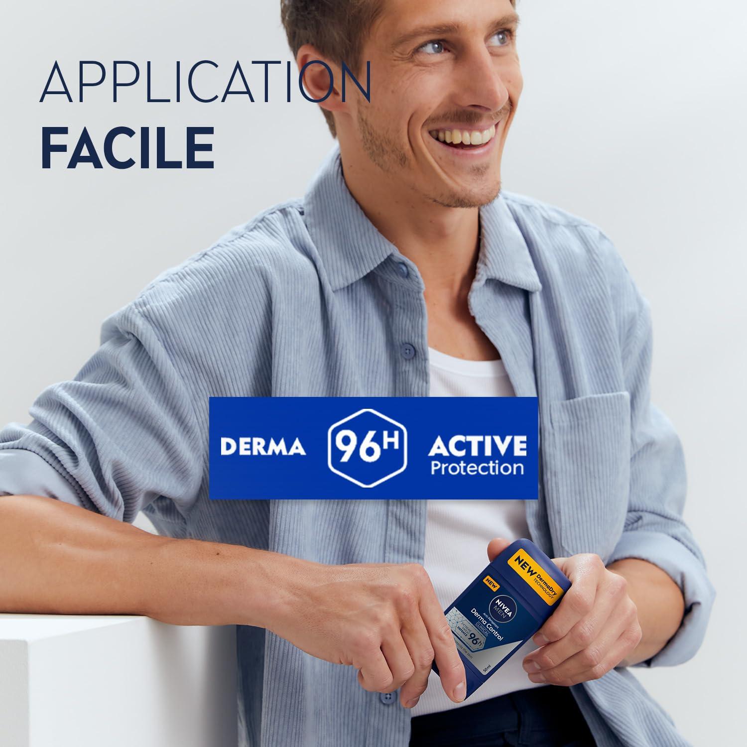 NIVEA MEN Déodorant Aisselles Derma Dry Control 96H Stick 50 ml