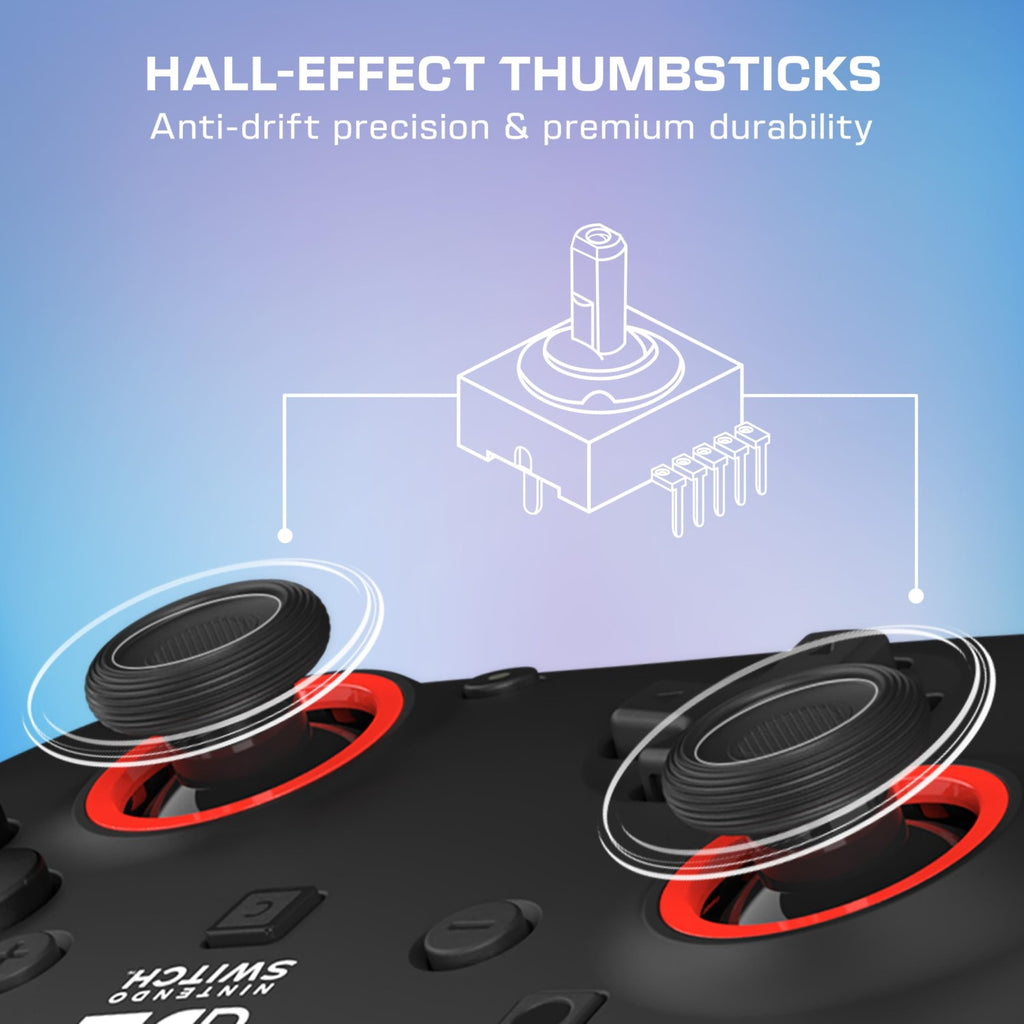 TURTLE BEACH Rematch Gamepad Filaire Manette (USB) - Joysticks à Effet Hall, Bouton C pour GameChat, 2 Boutons d'Action Rapide Assignables - Nintendo Switch 2, Nintendo Switch & Switch OLED - Noir