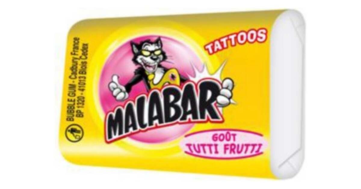 MALABAR Boîte de Bubble Gum Tutti Frutti, Lot de 200, 6,7 g par pièce