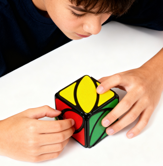 GAN Cube modifié en forme de feuille d'érable, conception traditionnelle avec autocollants, jouet casse-tête fantaisie