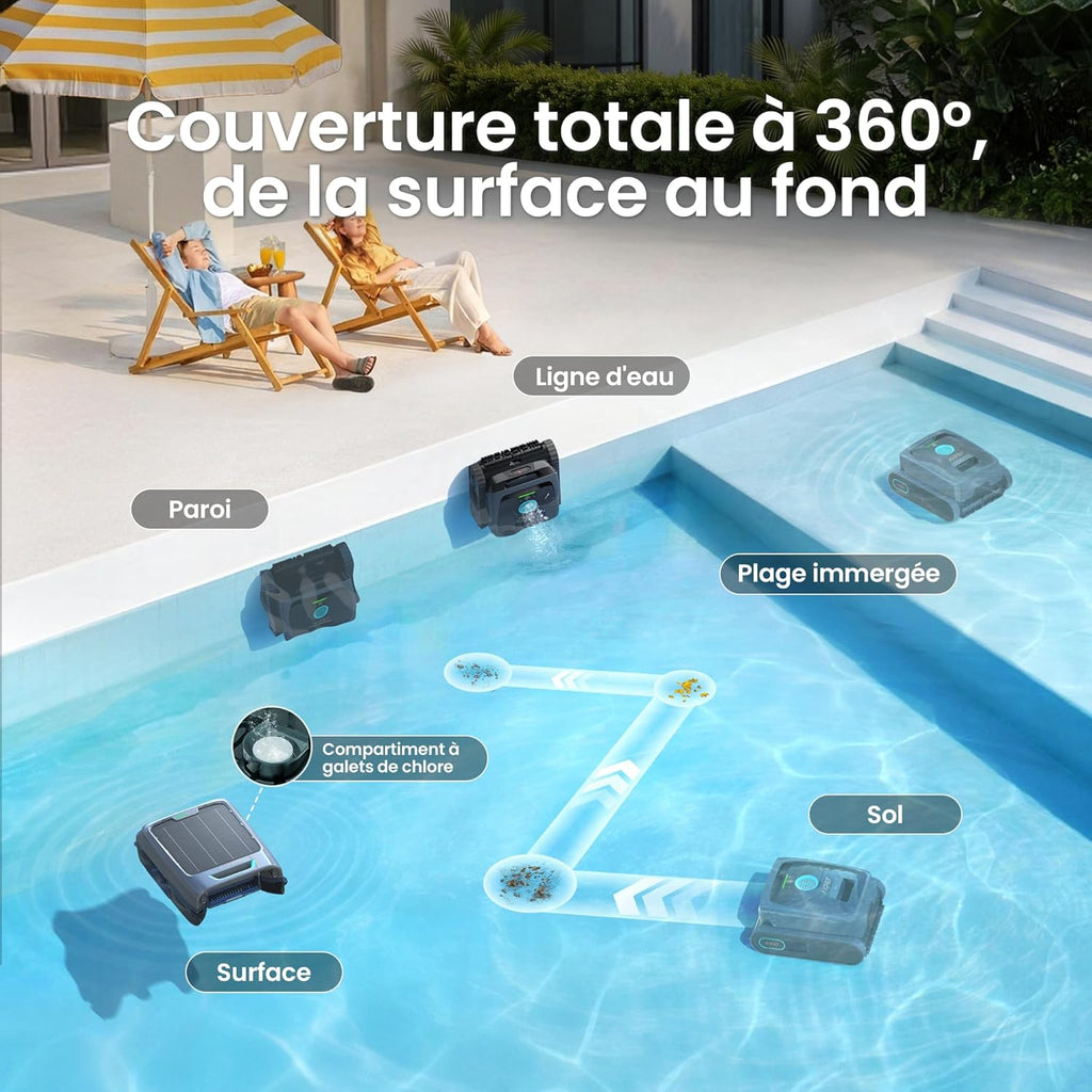 Aiper (Nouveau 2026) Experts Duo : Robot Piscine Scuba V3 & EcoSurfer S2, Nettoyage 360° du haut en bas, Entretien automatique 7 jours, Nettoyage 10x plus rapide avec AI Patrol, Entretien de l’eau