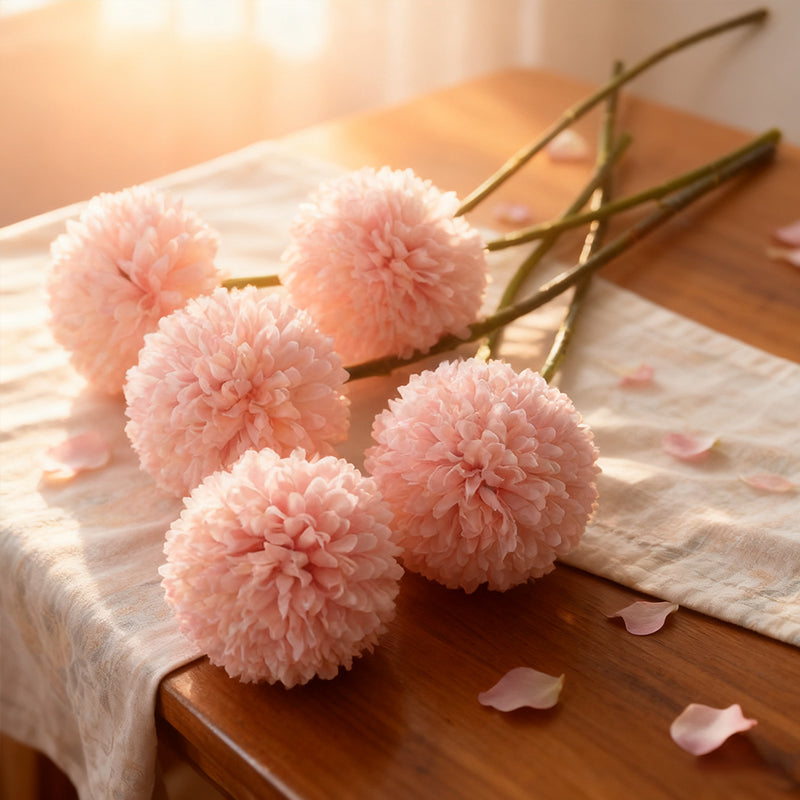 Wei's moment 6 pcs fleurs artificielles décoration de vase de mariée hortensia artificiel rose charnu