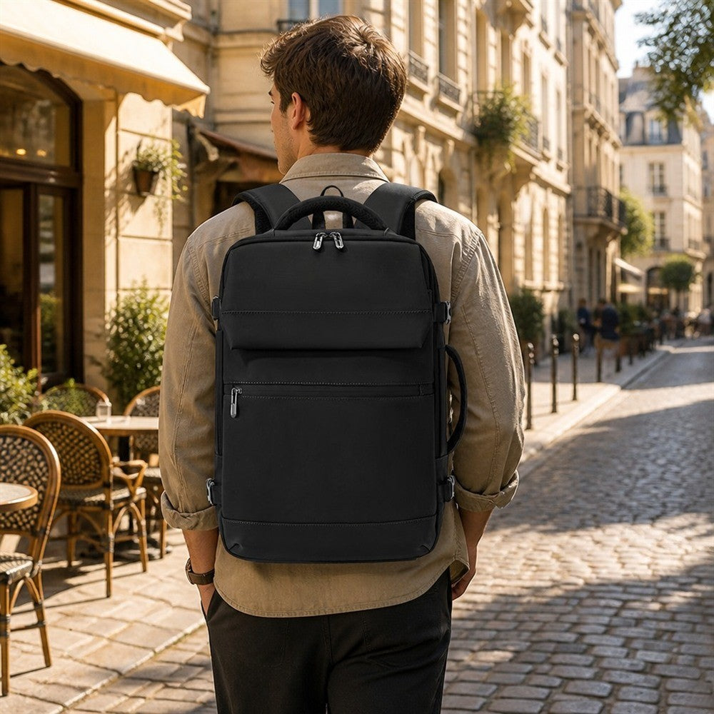 Sac à dos de voyage pour ordinateur portable 15,6 pouces rabattable à l'avant déperlant grand volume sac à dos convertible pour voyage d'affaires