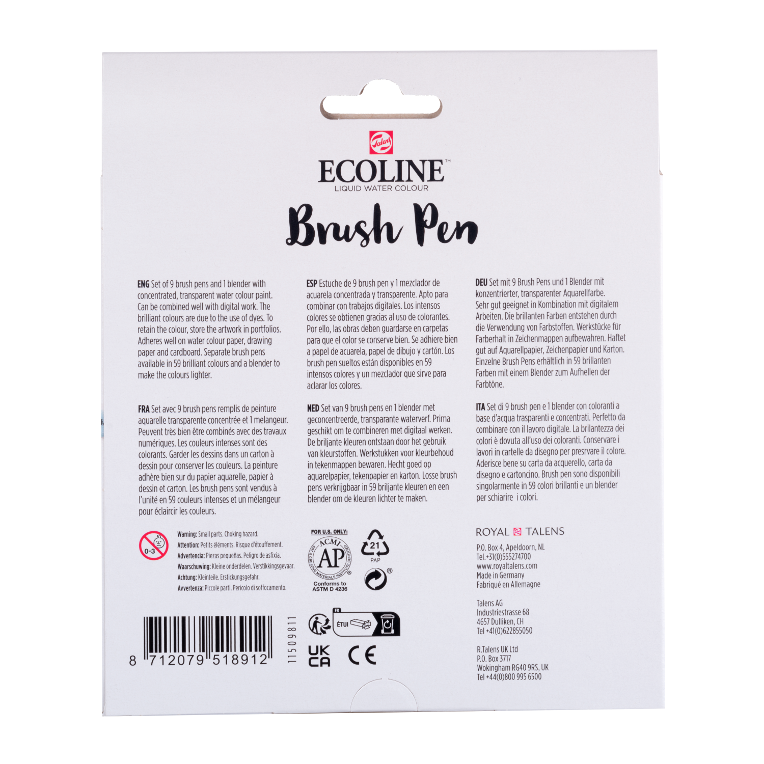 Ecoline Brush Pen set Pastel | 10 couleurs