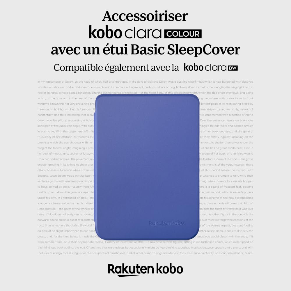 Kobo SleepCover Étui basique pour Kobo Clara Colour/BW - Bleu de cobalt
