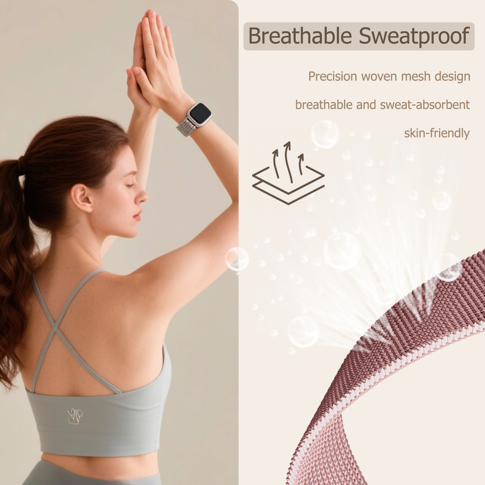 APPLE Bracelet milanais pour Apple Watch, 38/40 mm - Rose poudré