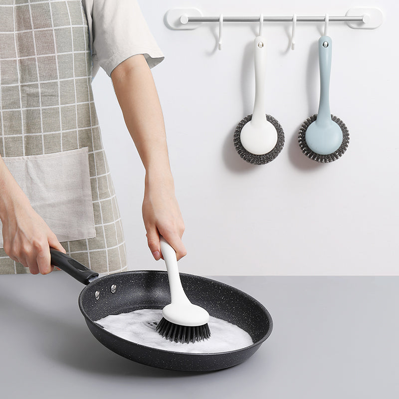JORDAN&JUDY Brosse de nettoyage ménager détachante, Brosse à récurer les casseroles, Brosse à vaisselle - 1 pièce, Manche long