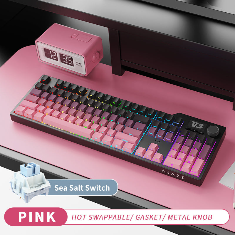 AJAZZ AK35I V3 Clavier mécanique de jeu pleine taille à montage par joint